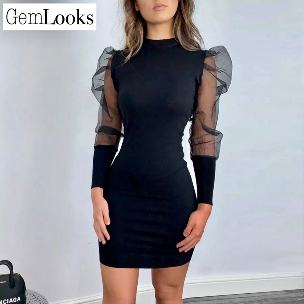 Puff Sleeve Mini Dress